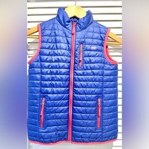 Vineyard Vines Blue Quilted Vest with Pink Details